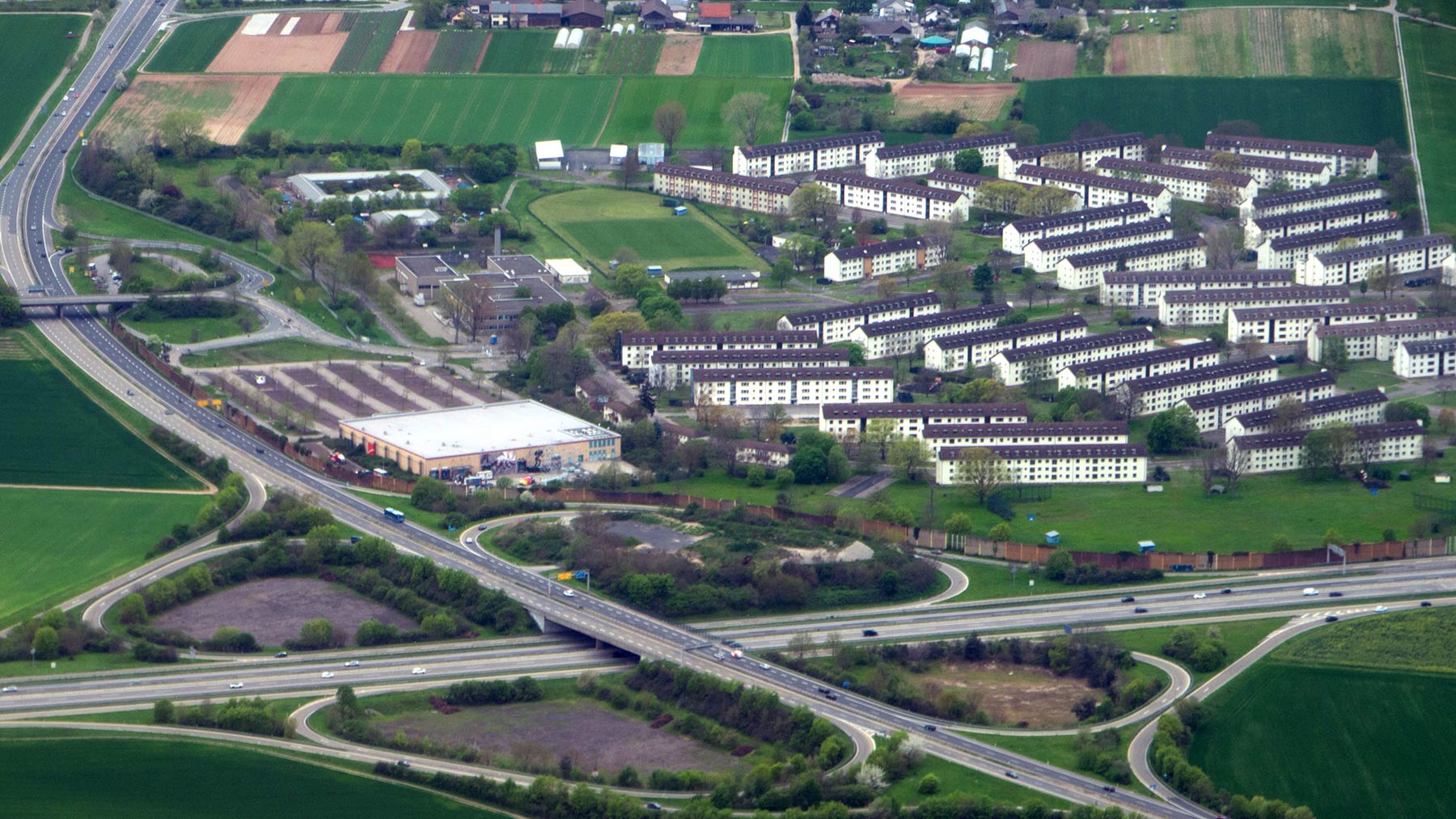 Luftbild Heidelberg-Schwechtingen, Kasernenstandort