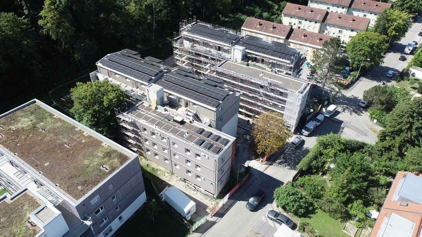 Stuttgart Molchweg: Luftaufnahme der Gebäude des 2. Bauabschnitts