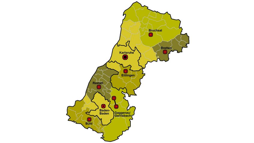 Karte Region Mittlerer Oberrhein