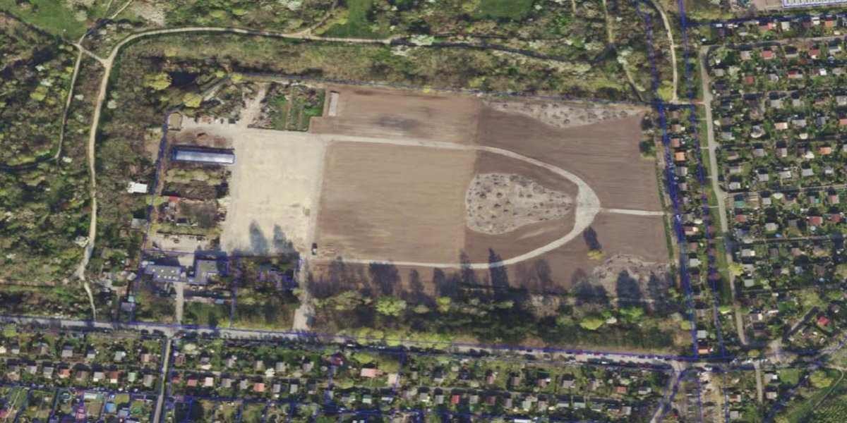 Luftbild: Ehemalige Bezirksgärtnerei, Berlin-Marienfelde nach der Entsiegelung