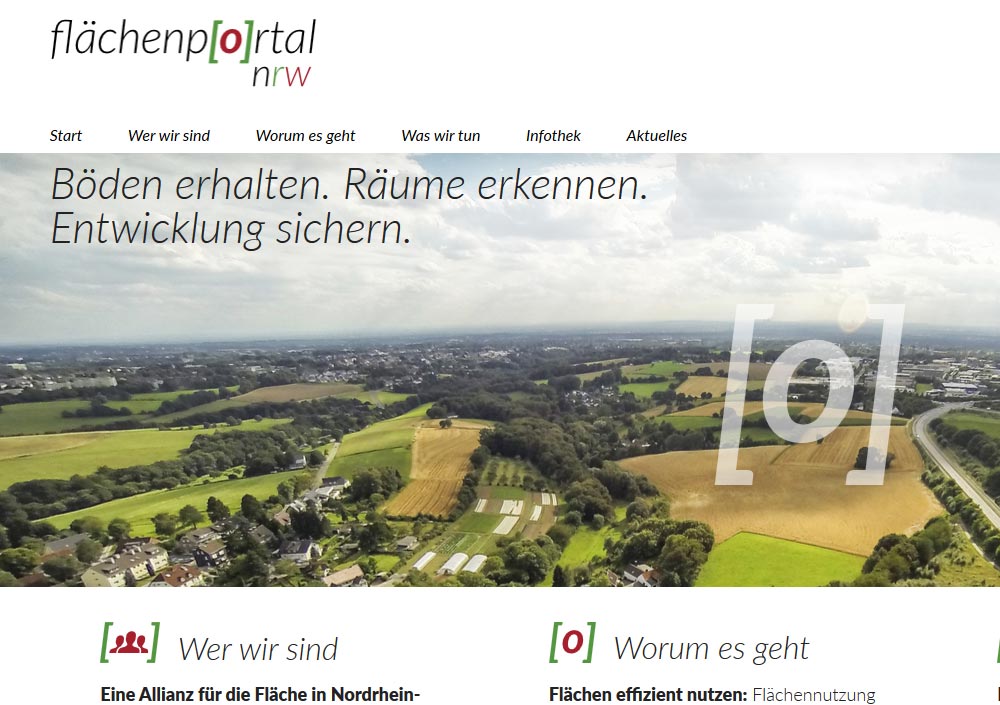 Screenshot des Flächenportals NRW